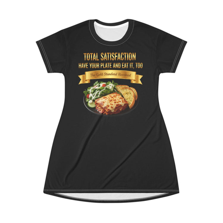 LASAGNA SALAD RANCH DRESSING AND GARLIC BREAD T-SHIRT DRESS
