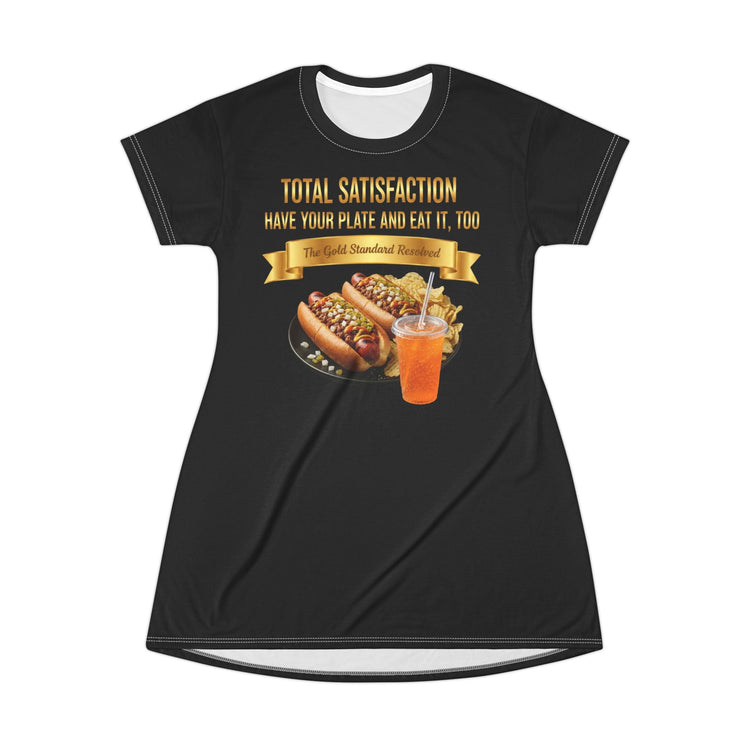 GRILLED HOT DOGS WITH CHILI RELISH & ONIONS T-SHIRT DRESS
