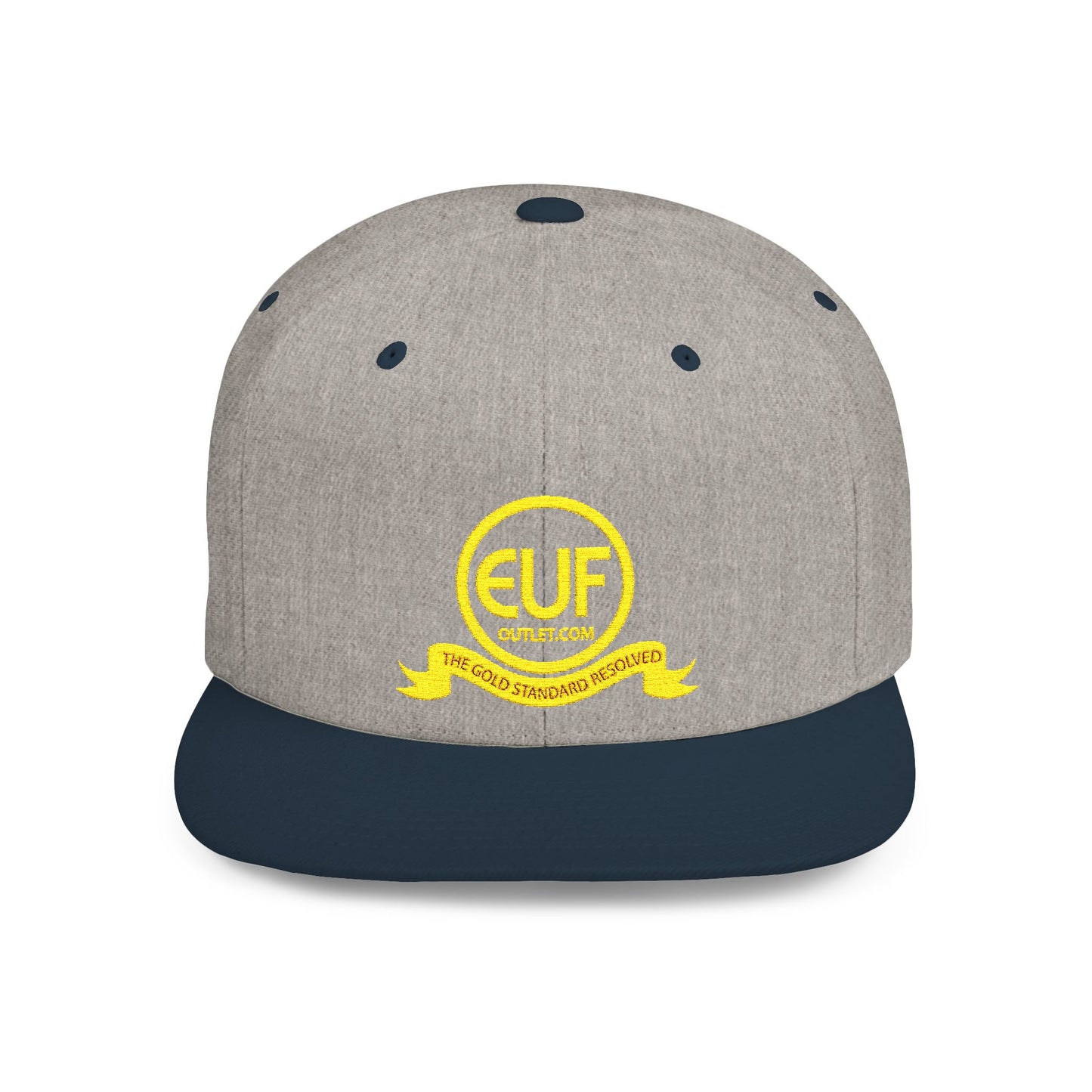 ™E U F Outlet™ .. : ™The Gold Standard Resolved™ : Premium Embroidery Flat Bill Cap