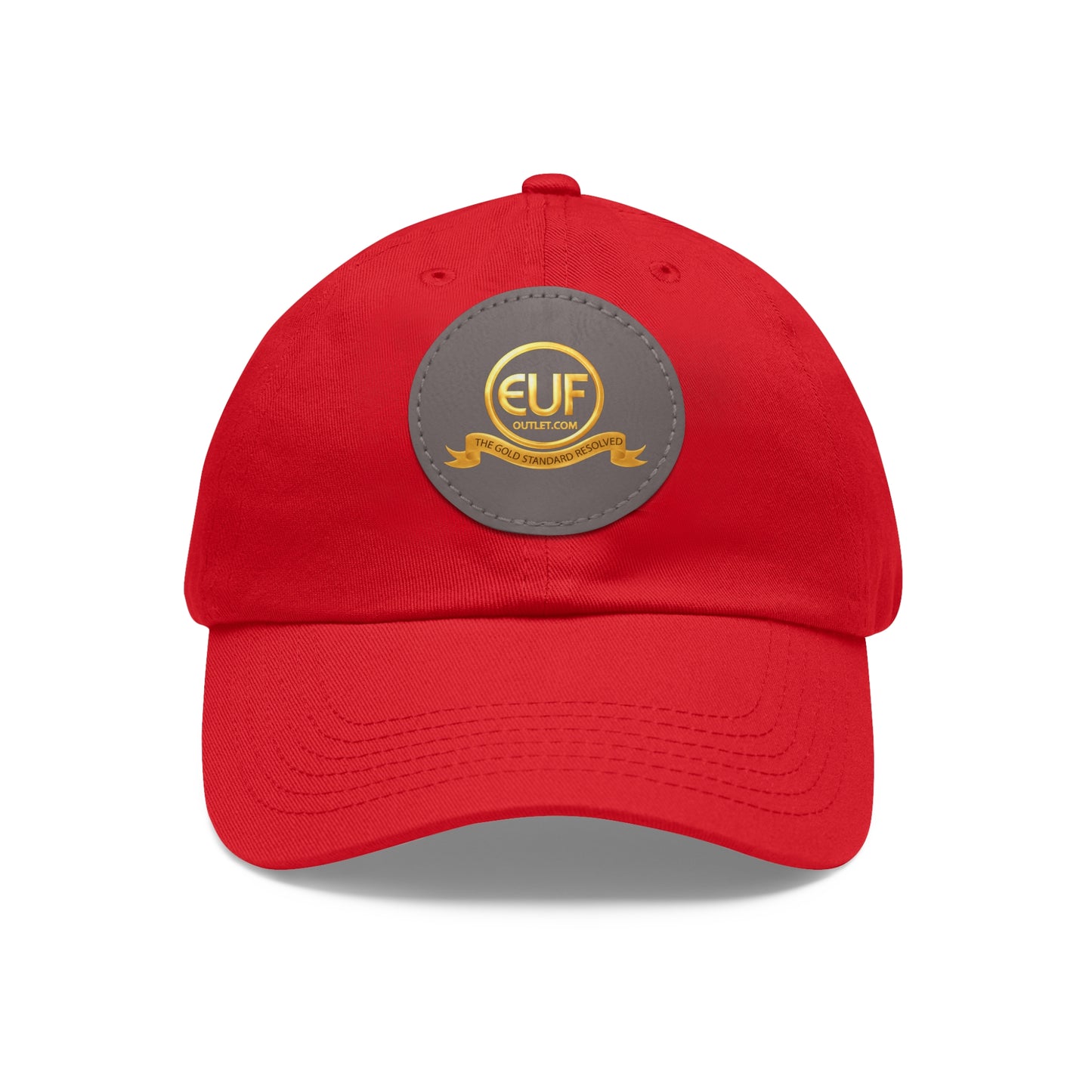 ™E U F Outlet™ .. : ™The Gold Standard Resolved™ : Premium Round Leather Patch Dad Hat