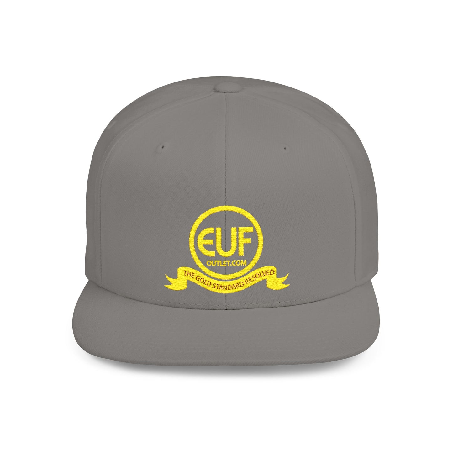 ™E U F Outlet™ .. : ™The Gold Standard Resolved™ : Premium Embroidery Flat Bill Cap