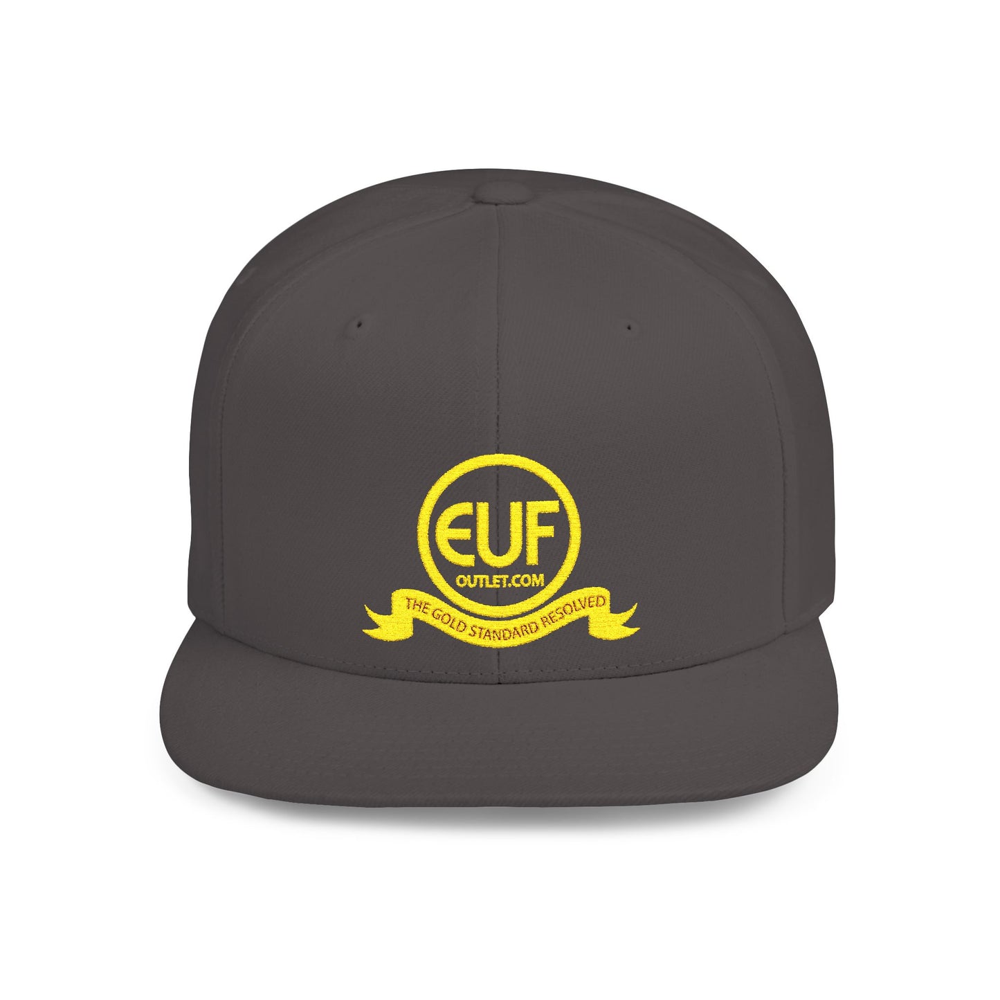 ™E U F Outlet™ .. : ™The Gold Standard Resolved™ : Premium Embroidery Flat Bill Cap