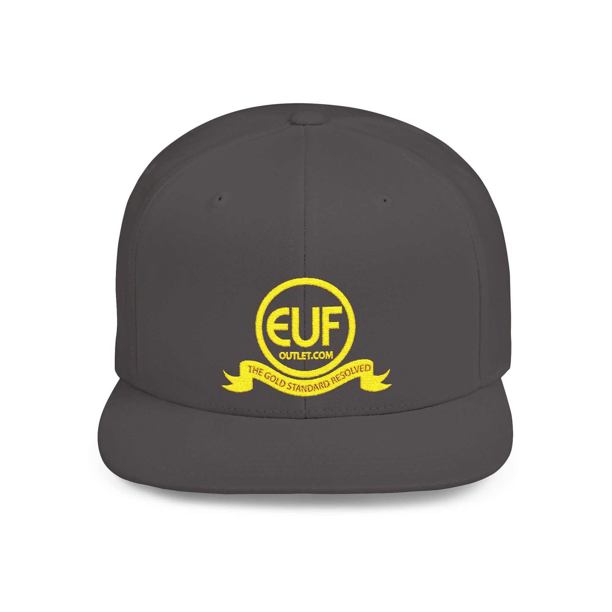 ™E U F Outlet™ .. : ™The Gold Standard Resolved™ : Premium Embroidery Flat Bill Cap