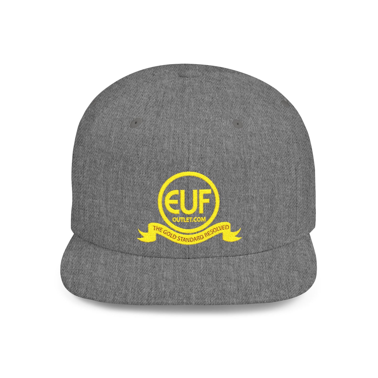 ™E U F Outlet™ .. : ™The Gold Standard Resolved™ : Premium Embroidery Flat Bill Cap