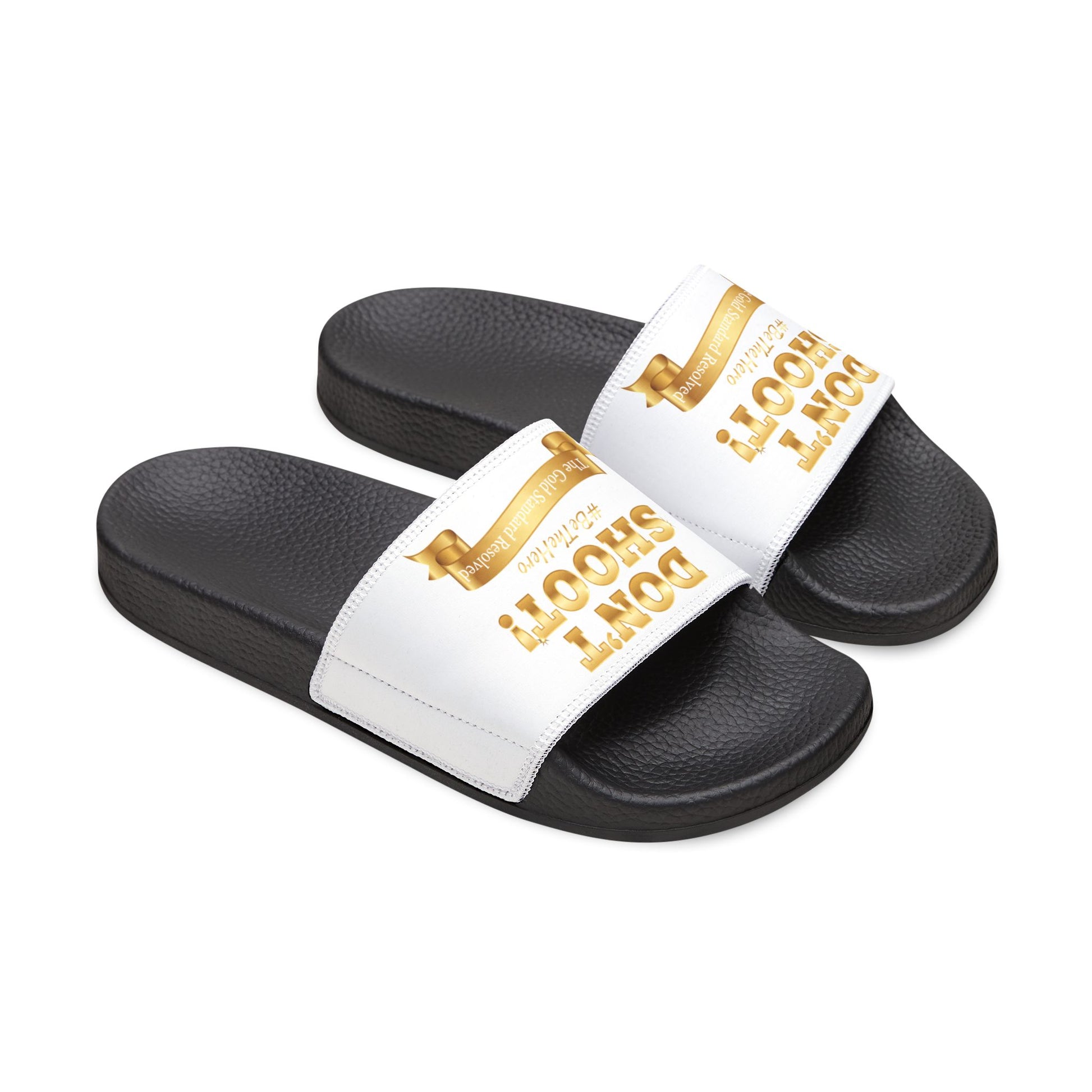 ™ E U F Outlet™ .. : ™The Gold Standard Resolved™ : DON'T SHOOT Premium Sandals