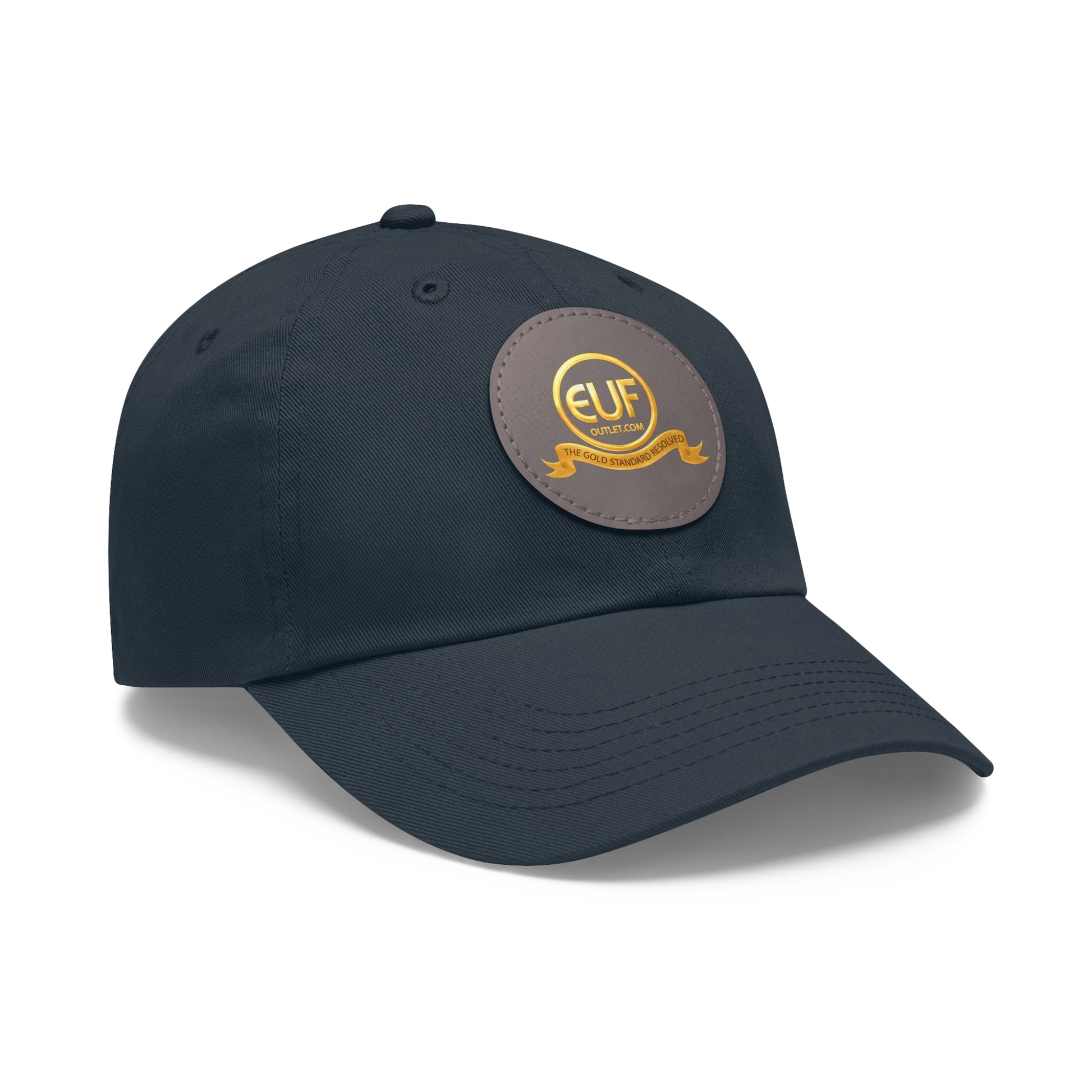 ™E U F Outlet™ .. : ™The Gold Standard Resolved™ : Premium Round Leather Patch Dad Hat