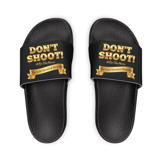 ™ E U F Outlet™ .. : ™The Gold Standard Resolved™ : DON'T SHOOT Premium Sandals