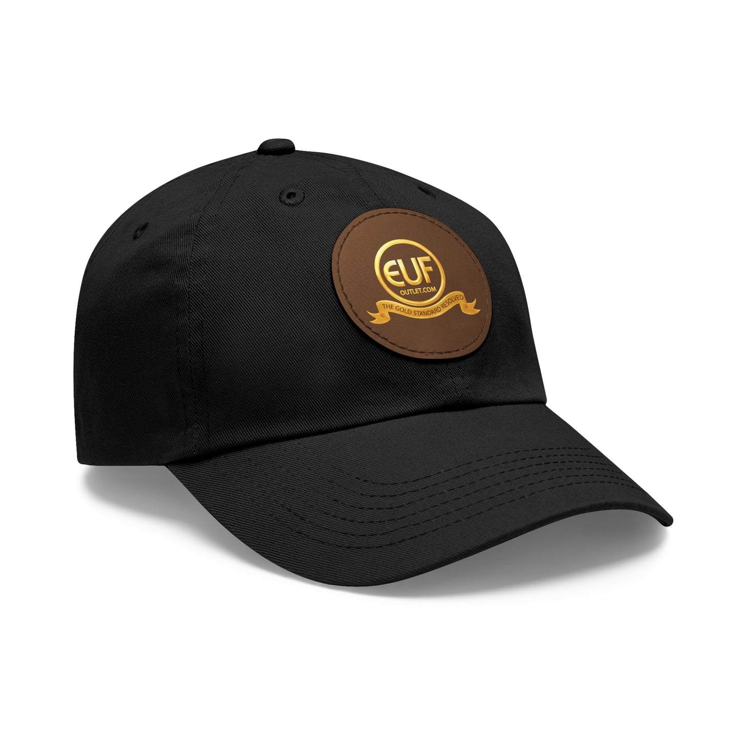 ™E U F Outlet™ .. : ™The Gold Standard Resolved™ : Premium Round Leather Patch Dad Hat