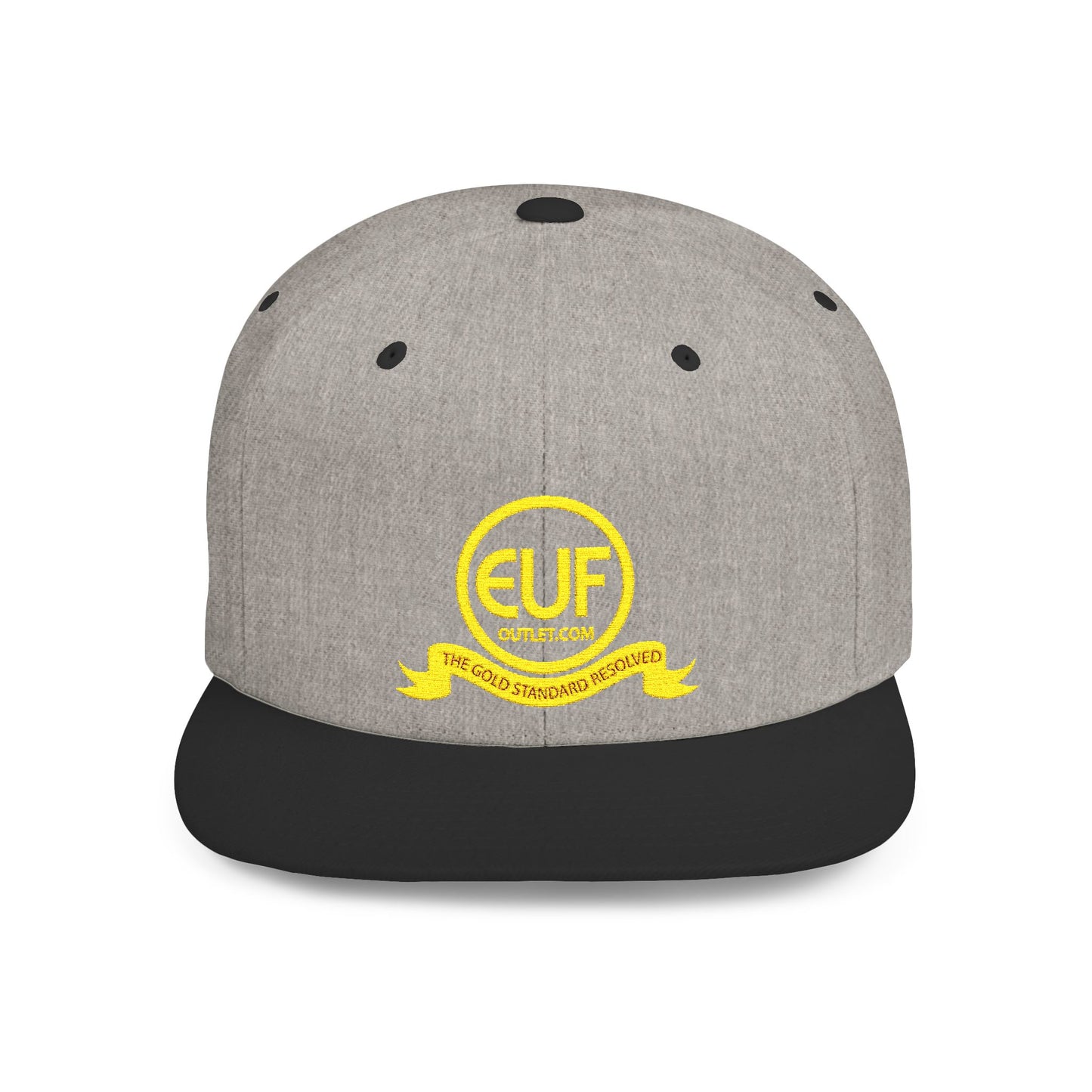 ™E U F Outlet™ .. : ™The Gold Standard Resolved™ : Premium Embroidery Flat Bill Cap