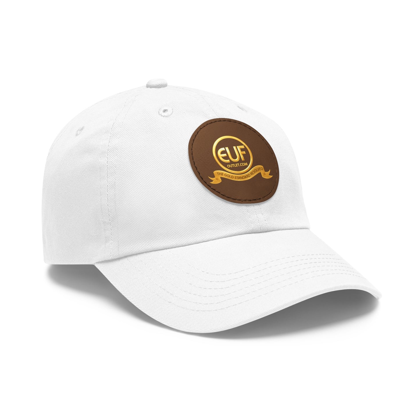 ™E U F Outlet™ .. : ™The Gold Standard Resolved™ : Premium Round Leather Patch Dad Hat