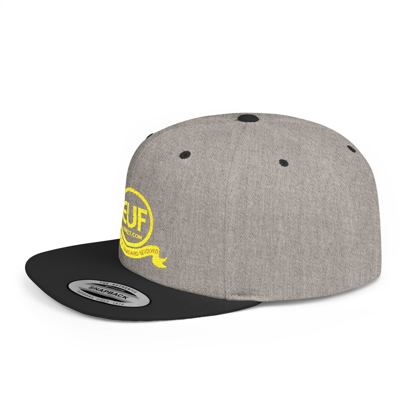 ™E U F Outlet™ .. : ™The Gold Standard Resolved™ : Premium Embroidery Flat Bill Cap