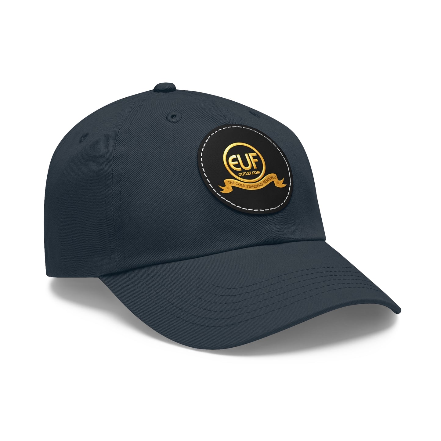 ™E U F Outlet™ .. : ™The Gold Standard Resolved™ : Premium Round Leather Patch Dad Hat