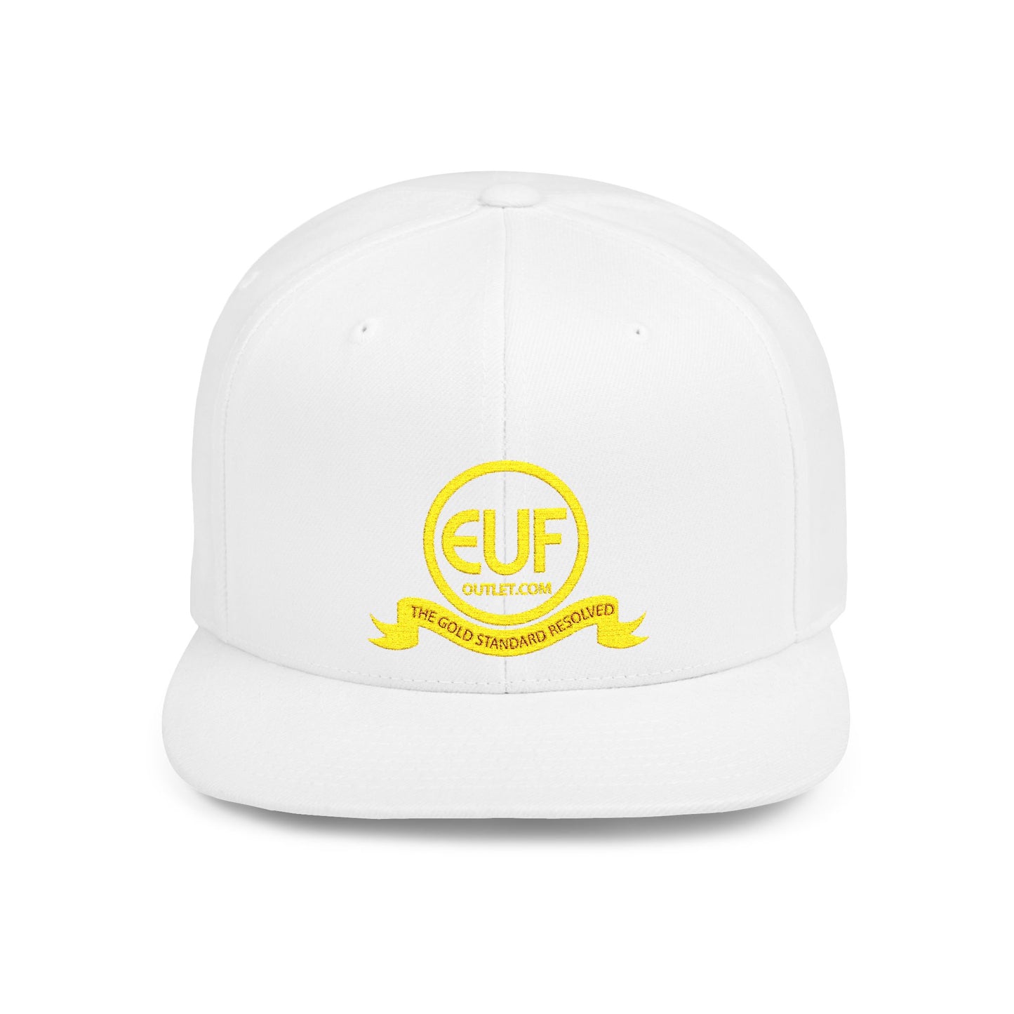 ™E U F Outlet™ .. : ™The Gold Standard Resolved™ : Premium Embroidery Flat Bill Cap