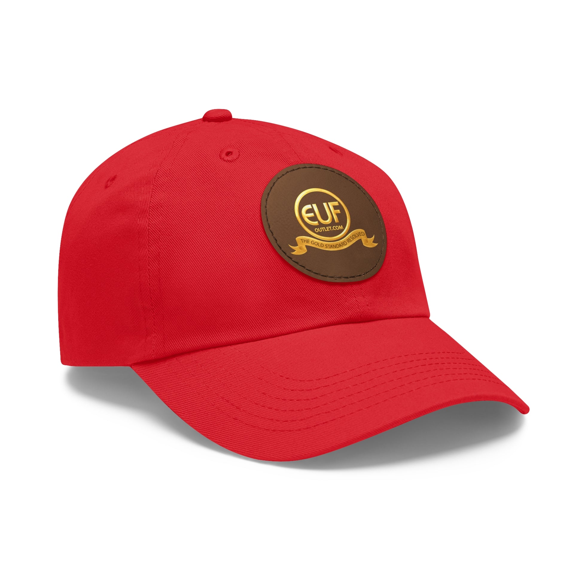 ™E U F Outlet™ .. : ™The Gold Standard Resolved™ : Premium Round Leather Patch Dad Hat