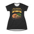RIB-EYE STEAK PEPPER ONIONS SHRIMP & BROCCOLI T-SHIRT DRESS