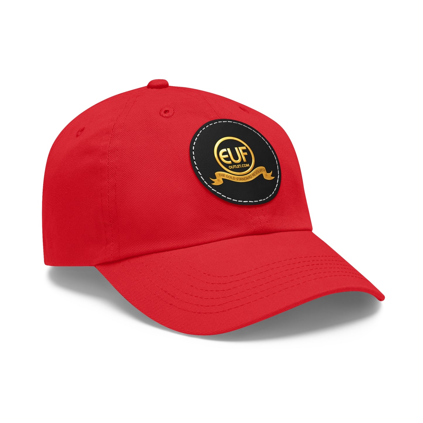 ™E U F Outlet™ .. : ™The Gold Standard Resolved™ : Premium Round Leather Patch Dad Hat