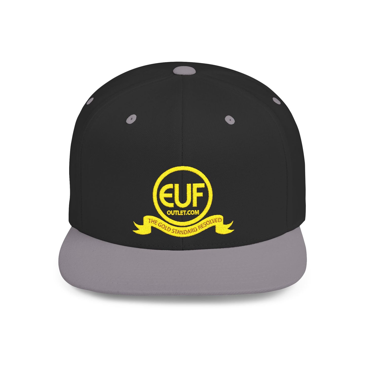 ™E U F Outlet™ .. : ™The Gold Standard Resolved™ : Premium Embroidery Flat Bill Cap