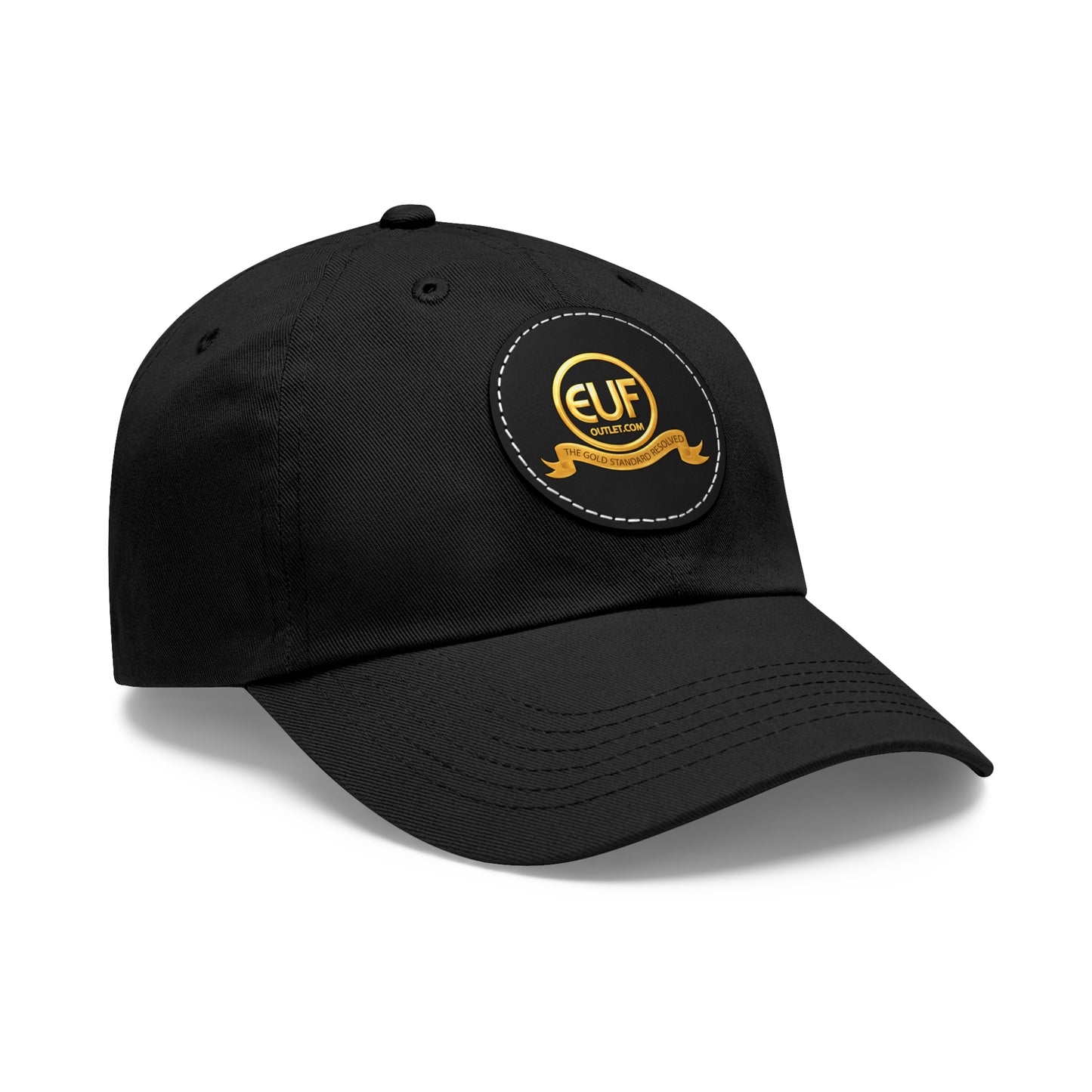 ™E U F Outlet™ .. : ™The Gold Standard Resolved™ : Premium Round Leather Patch Dad Hat