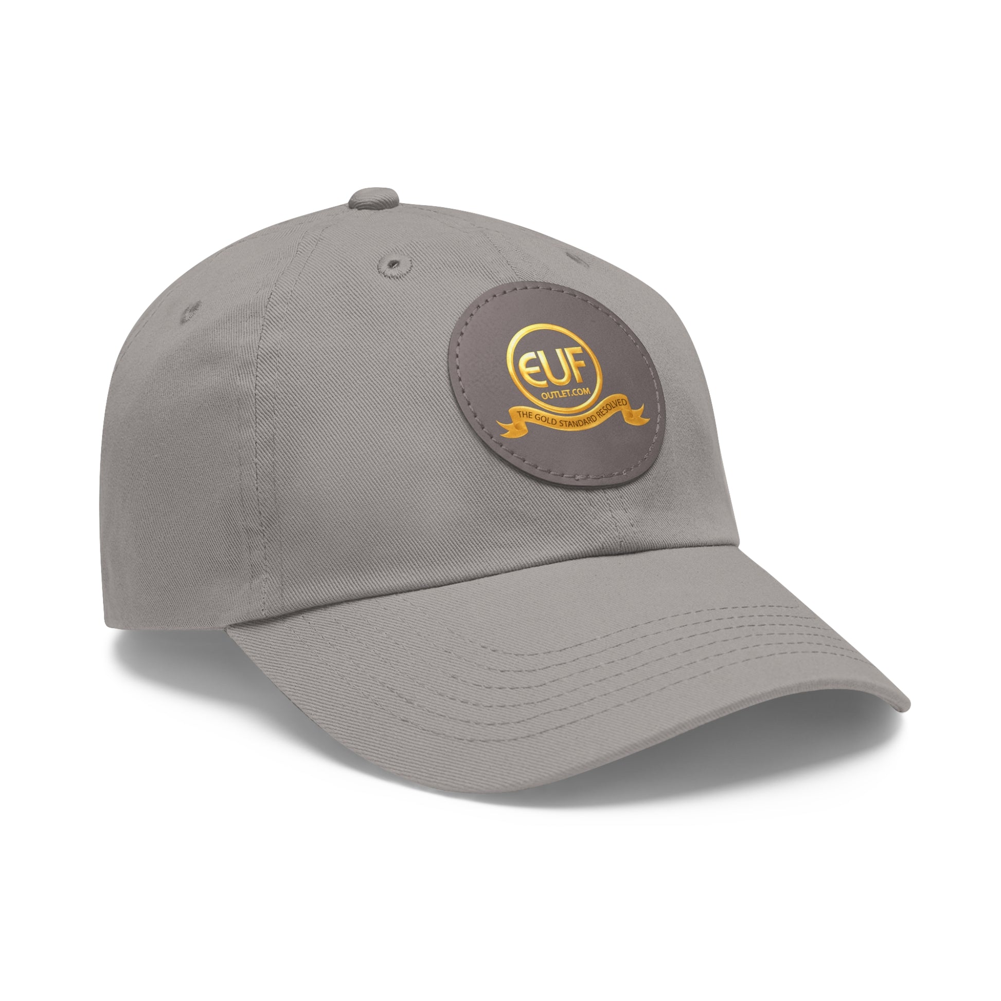 ™E U F Outlet™ .. : ™The Gold Standard Resolved™ : Premium Round Leather Patch Dad Hat
