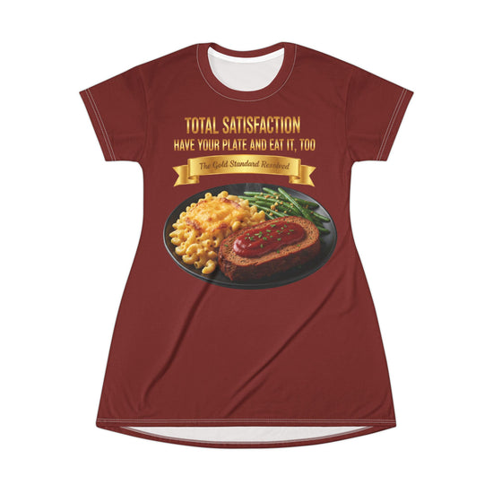 MEATLOAF MACARONI CHEESE AND STRING BEANS T-SHIRT DRESS
