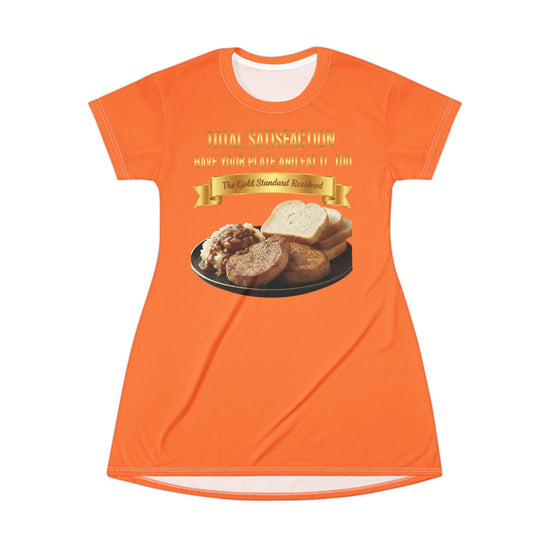 PORK CHOPS MASHED POTATOES GRAVY & ONIONS T-SHIRT DRESS