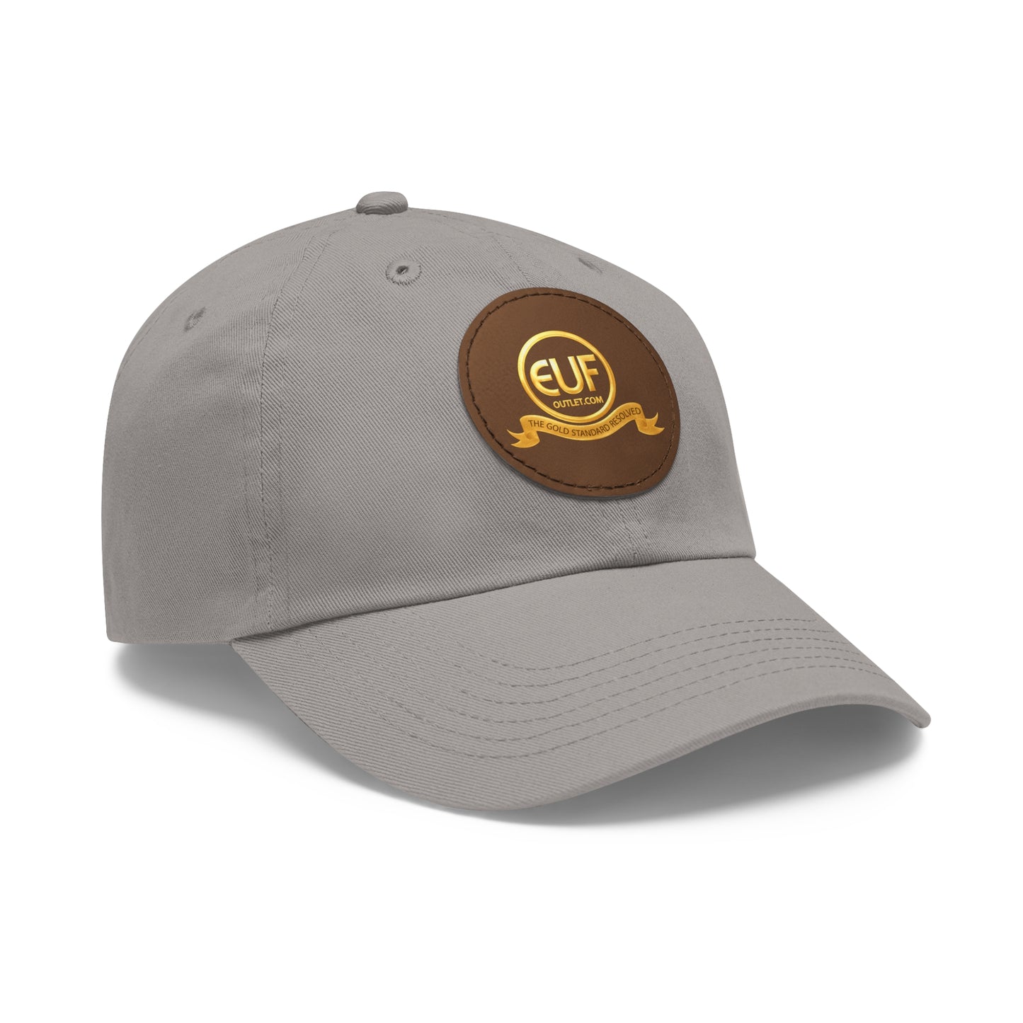 ™E U F Outlet™ .. : ™The Gold Standard Resolved™ : Premium Round Leather Patch Dad Hat