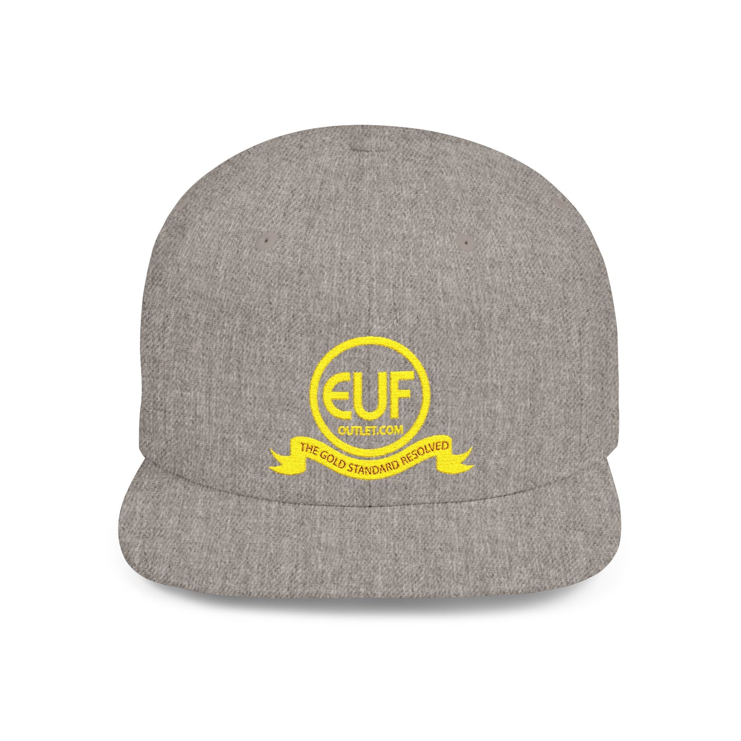 ™E U F Outlet™ .. : ™The Gold Standard Resolved™ : Premium Embroidery Flat Bill Cap