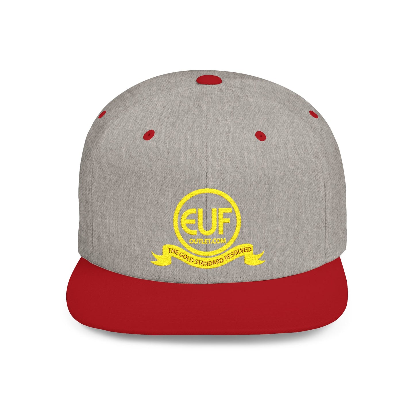 ™E U F Outlet™ .. : ™The Gold Standard Resolved™ : Premium Embroidery Flat Bill Cap