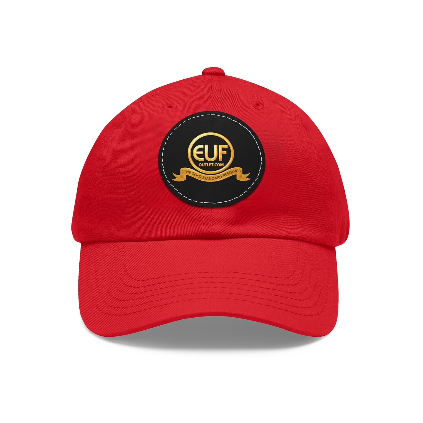 ™E U F Outlet™ .. : ™The Gold Standard Resolved™ : Premium Round Leather Patch Dad Hat