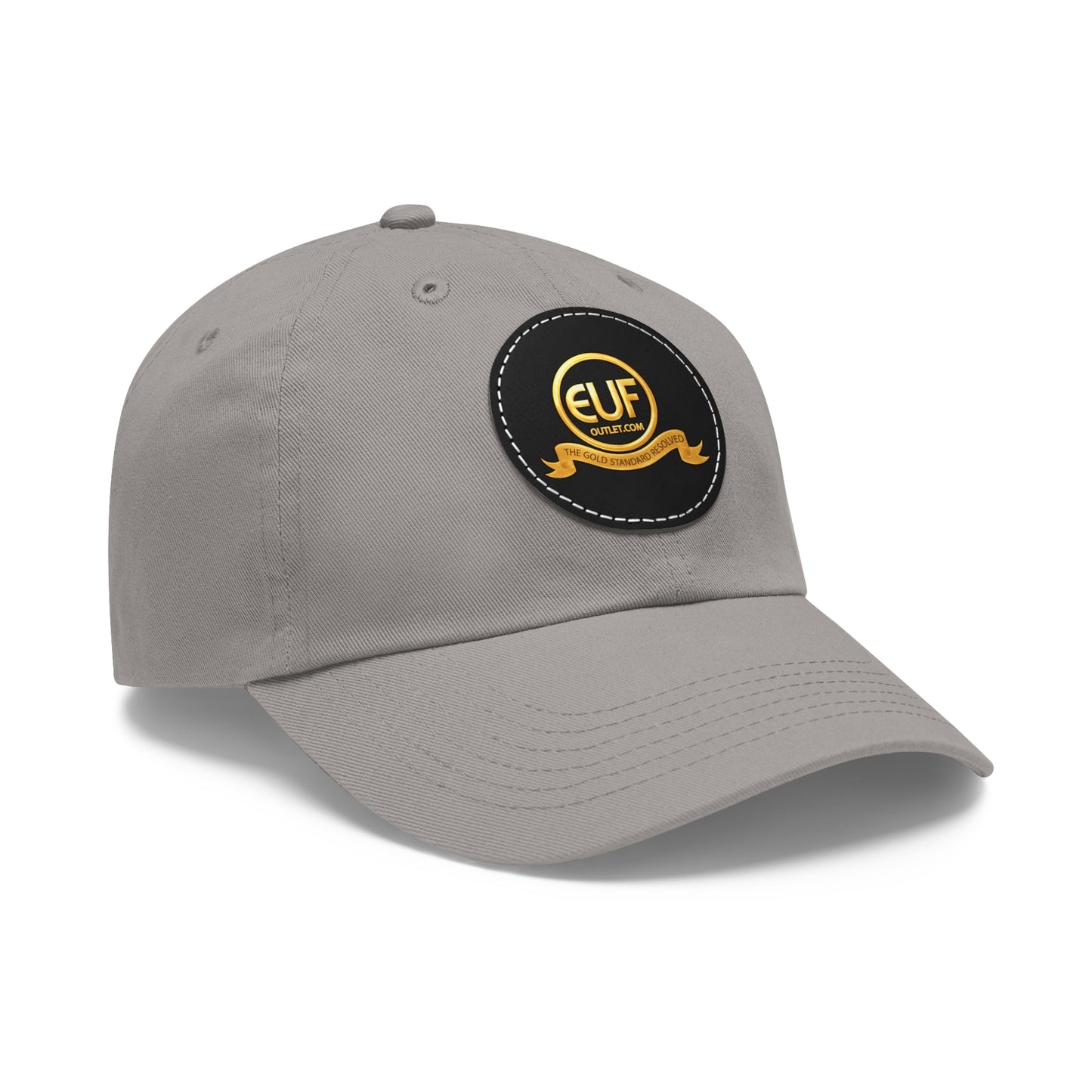 ™E U F Outlet™ .. : ™The Gold Standard Resolved™ : Premium Round Leather Patch Dad Hat