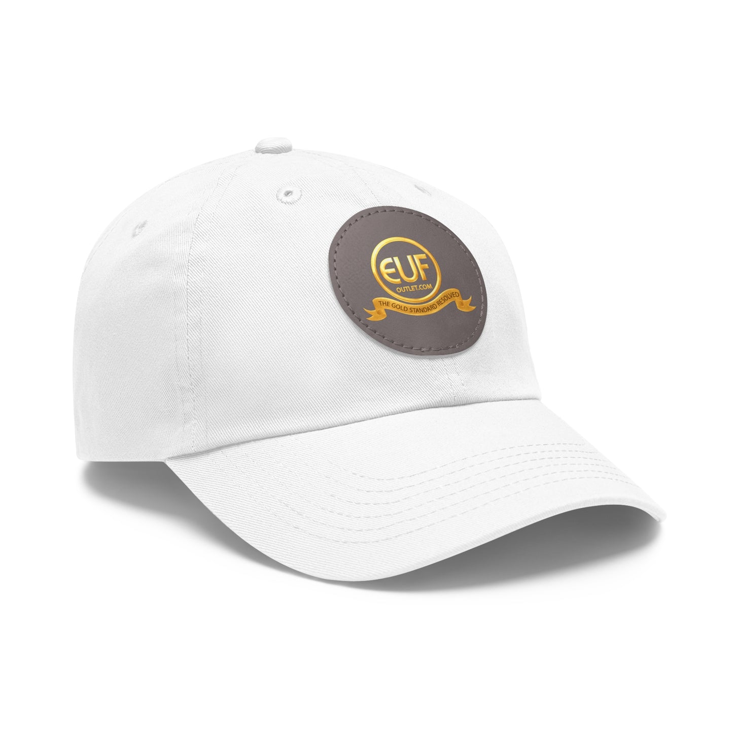 ™E U F Outlet™ .. : ™The Gold Standard Resolved™ : Premium Round Leather Patch Dad Hat
