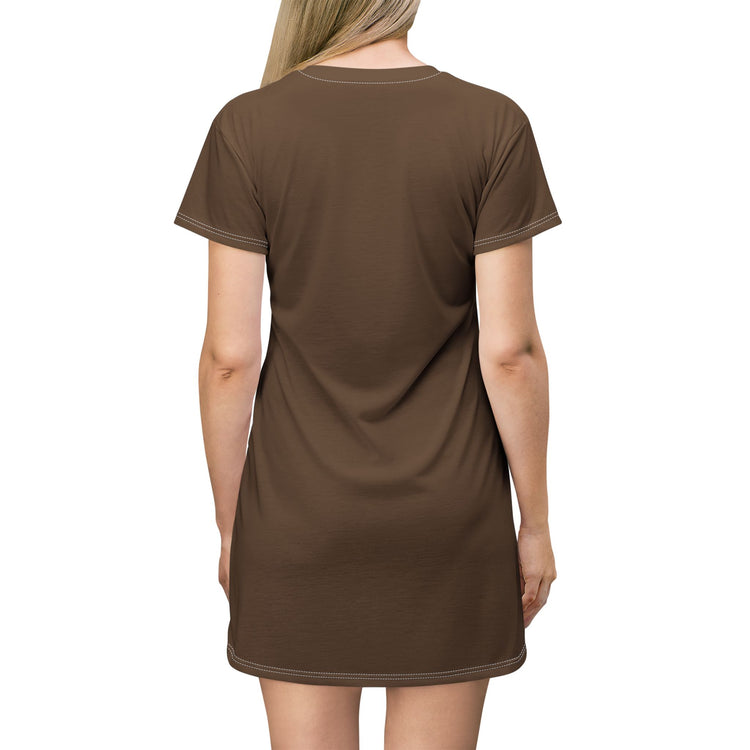  GRILLED HOT DOGS WITH CHILI RELISH & ONIONS T-SHIRT DRESS