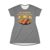 FISH SHRIMP & COCKTAIL SAUCE FOOD FASHION T-SHIRT DRESS