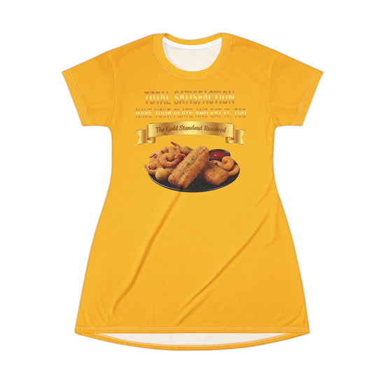 FISH SHRIMP & COCKTAIL SAUCE FOOD FASHION T-SHIRT DRESS