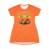 FISH SHRIMP & COCKTAIL SAUCE FOOD FASHION T-SHIRT DRESS