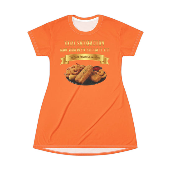 FISH SHRIMP & COCKTAIL SAUCE FOOD FASHION T-SHIRT DRESS