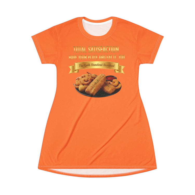 FISH SHRIMP & COCKTAIL SAUCE FOOD FASHION T-SHIRT DRESS
