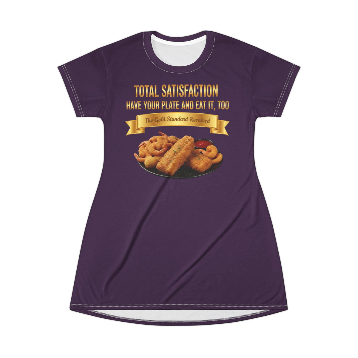 FISH SHRIMP & COCKTAIL SAUCE FOOD FASHION T-SHIRT DRESS