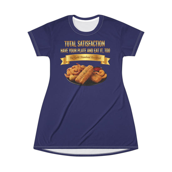 FISH SHRIMP & COCKTAIL SAUCE FOOD FASHION T-SHIRT DRESS