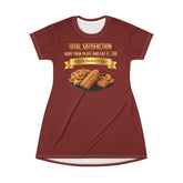 FISH SHRIMP & COCKTAIL SAUCE FOOD FASHION T-SHIRT DRESS