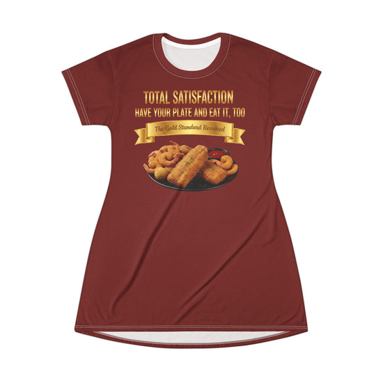 FISH SHRIMP & COCKTAIL SAUCE FOOD FASHION T-SHIRT DRESS