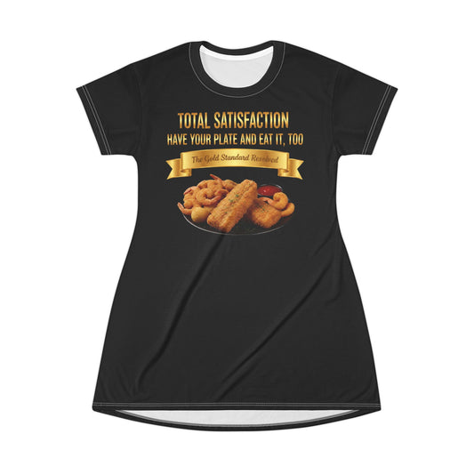 FISH SHRIMP & COCKTAIL SAUCE FOOD FASHION T-SHIRT DRESS