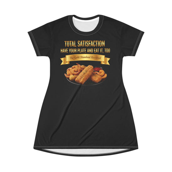 FISH SHRIMP & COCKTAIL SAUCE FOOD FASHION T-SHIRT DRESS