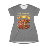 CHEESE PIZZA WITH TOPPINGS T-SHIRT DRESS