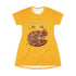 CHEESE PIZZA WITH TOPPINGS T-SHIRT DRESS