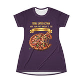 CHEESE PIZZA WITH TOPPINGS T-SHIRT DRESS