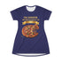 CHEESE PIZZA WITH TOPPINGS T-SHIRT DRESS