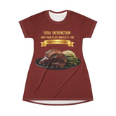 BARBECUE RIBS ASPARAGUS BAKED POTATO T-SHIRT DRESS