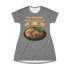 RIB-EYE STEAK PEPPER ONIONS SHRIMP & BROCCOLI T-SHIRT DRESS