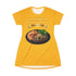 RIB-EYE STEAK PEPPER ONIONS SHRIMP & BROCCOLI T-SHIRT DRESS